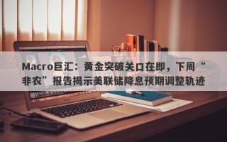 Macro巨汇：黄金突破关口在即，下周“非农”报告揭示美联储降息预期调整轨迹