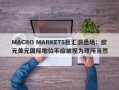 MACRO MARKETS巨汇洞悉场：欧元美元国际地位不应被视为理所当然