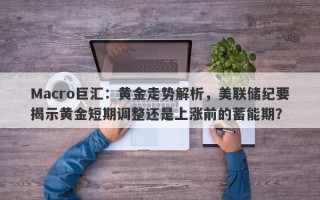 Macro巨汇：黄金走势解析，美联储纪要揭示黄金短期调整还是上涨前的蓄能期？