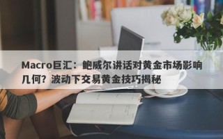 Macro巨汇：鲍威尔讲话对黄金市场影响几何？波动下交易黄金技巧揭秘