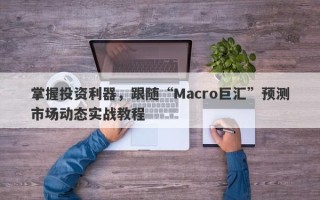 掌握投资利器，跟随“Macro巨汇”预测市场动态实战教程