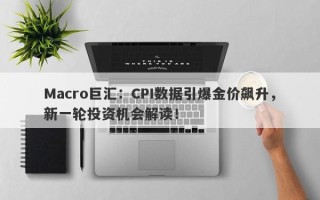 Macro巨汇：CPI数据引爆金价飙升，新一轮投资机会解读！