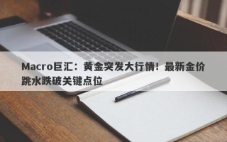 Macro巨汇：黄金突发大行情！最新金价跳水跌破关键点位