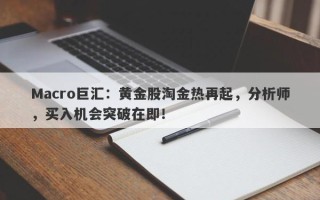 Macro巨汇：黄金股淘金热再起，分析师，买入机会突破在即！