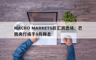 MACRO MARKETS巨汇洞悉场：巴西央行或于8月降息