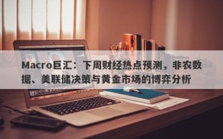 Macro巨汇：下周财经热点预测，非农数据、美联储决策与黄金市场的博弈分析