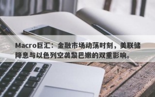 Macro巨汇：金融市场动荡时刻，美联储降息与以色列空袭黎巴嫩的双重影响。