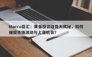 Macro巨汇：黄金投资趋势大揭秘，如何捕捉市场波动与上涨机会？