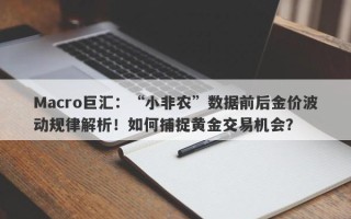 Macro巨汇：“小非农”数据前后金价波动规律解析！如何捕捉黄金交易机会？