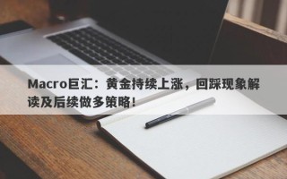 Macro巨汇：黄金持续上涨，回踩现象解读及后续做多策略！