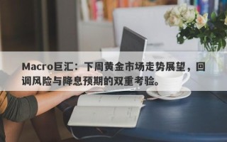 Macro巨汇：下周黄金市场走势展望，回调风险与降息预期的双重考验。