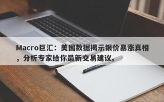 Macro巨汇：美国数据揭示银价暴涨真相，分析专家给你最新交易建议。