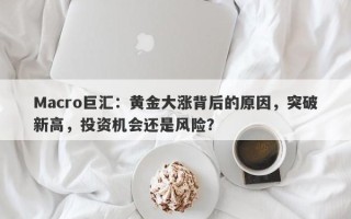 Macro巨汇：黄金大涨背后的原因，突破新高，投资机会还是风险？