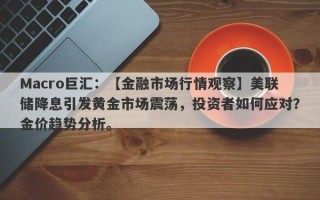 Macro巨汇：【金融市场行情观察】美联储降息引发黄金市场震荡，投资者如何应对？金价趋势分析。