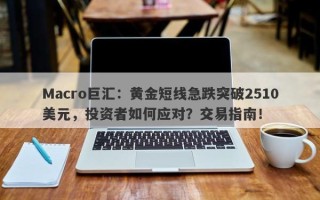 Macro巨汇：黄金短线急跌突破2510美元，投资者如何应对？交易指南！