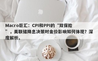 Macro巨汇：CPI和PPI的“双保险”，美联储降息决策时金价影响如何体现？深度解析。