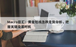 Macro巨汇：黄金短线急跌走势分析，把握关键交易时机