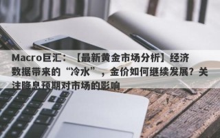 Macro巨汇：【最新黄金市场分析】经济数据带来的“冷水”，金价如何继续发展？关注降息预期对市场的影响