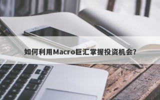 如何利用Macro巨汇掌握投资机会？