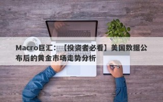 Macro巨汇：【投资者必看】美国数据公布后的黄金市场走势分析