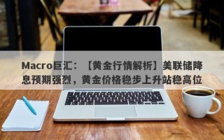 Macro巨汇：【黄金行情解析】美联储降息预期强烈，黄金价格稳步上升站稳高位