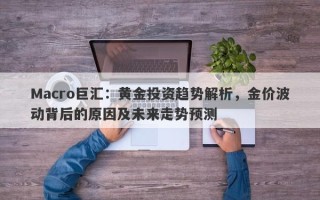 Macro巨汇：黄金投资趋势解析，金价波动背后的原因及未来走势预测