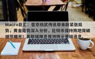 Macro巨汇：普京核武传讯带来新紧张局势，黄金走势深入分析，比特币保持阵地突破细节曝光！美联储降息推测揭示重磅讯息。