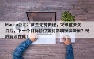 Macro巨汇：黄金走势揭秘，突破重要关口后，下一个目标价位如何影响投资决策？权威解读在此！