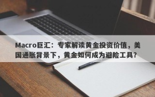 Macro巨汇：专家解读黄金投资价值，美国通胀背景下，黄金如何成为避险工具？