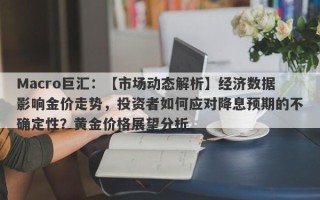 Macro巨汇：【市场动态解析】经济数据影响金价走势，投资者如何应对降息预期的不确定性？黄金价格展望分析