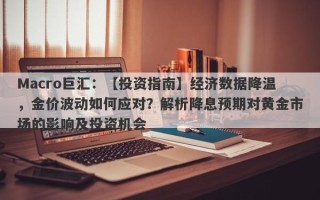 Macro巨汇：【投资指南】经济数据降温，金价波动如何应对？解析降息预期对黄金市场的影响及投资机会