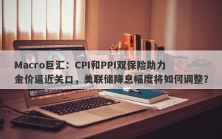 Macro巨汇：CPI和PPI双保险助力金价逼近关口，美联储降息幅度将如何调整？